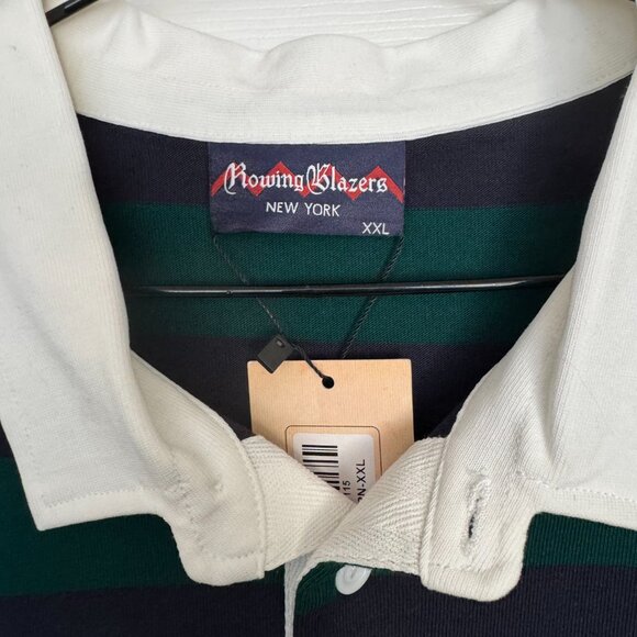 NWT Rowing Blazer's men's block stripe long sleeve polo - Picture 2 of 5